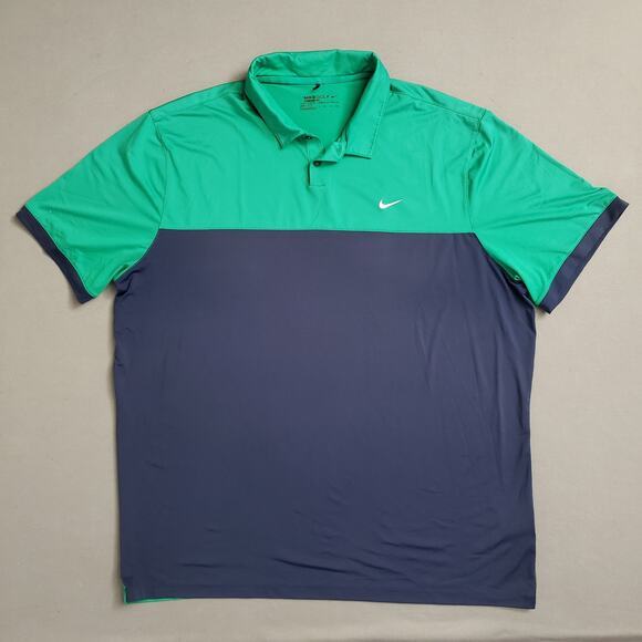 Nike Other - Nike Golf Standard Fit Dri-Fit Polo Men's 2XL Green Blue Short Sleeve Big & Tall